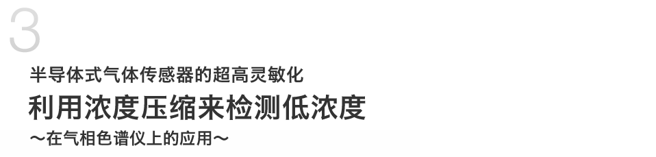 半导体式气体传感器的超高灵敏化
利用浓度压缩来检测低浓度
~在气相色谱仪上的应用~