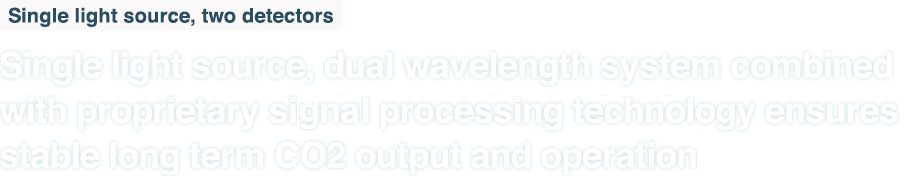 Single IR light source, dual wavelength system ensures long-term stability in CO2 concentration output
